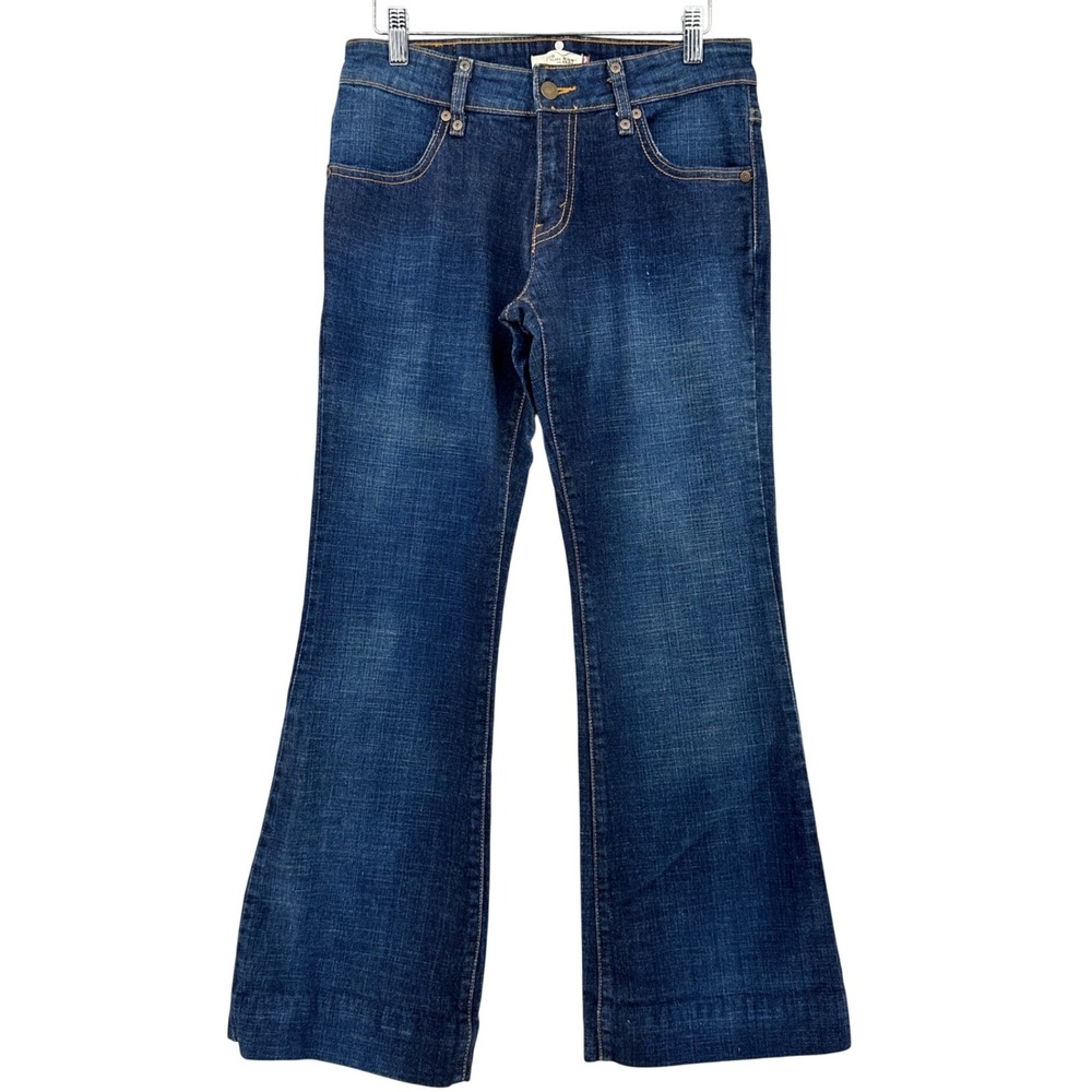 Y2K Levis 537 Low Flare Jeans Dark Wash Denim Blue Womens 6M 29x28 Hemmed Baddie